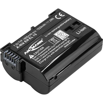 Obrázek ANSMANN Li Ion baterie A Nik EN EL 15 7V / typ 1600mAh výkonná pro foto digitální fotoaparáty perfektní náhradní Nikon Digicam atd.