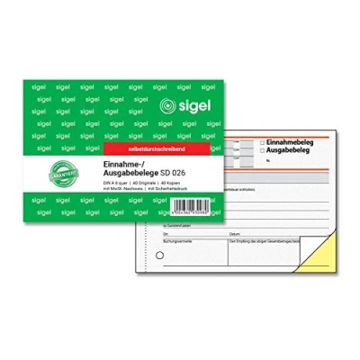 Obrázek SIGEL SD026 výstupní / příjmy A6 na šířku, 2 x 40 listů, propisující, 1 kus