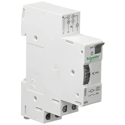 Obrázek Schneider Electric Elektromechanischer Treppenlichtzeitschalter, MIN 1 7, Dämmerungsschalter und Zeitrelais, Weiss, 15363