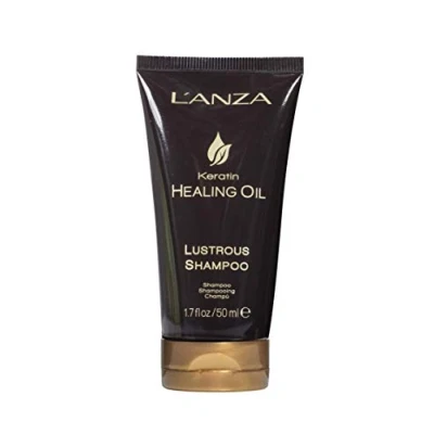 Obrázek L&#039;ANZA Keratinový šampon s léčivým olejem pro poškozené vlasy (50 ml), vyživuje, obnovuje, lesk a sílu dokonalý hedvábný vzhled, bez sulfátů, parabenů, lepku