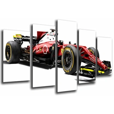 Obrázek Nástěnný obraz Auto Ferrari Formule 1, Vettel und Räikkönen 2017, 165 x 62 cm, dřevěný tisk XXL formát umělecký tisk, ref 26560
