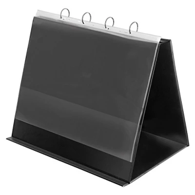 Obrázek Veloflex 4132280 stolní lipchart DIN A3, prezentace, flipchart, instalační kroužkový pořadač, z PVC, formát na šířku, černý, 1 kus