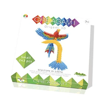 Obrázek CreativaMente Pappagallo Creagami 3178713 Origami 3D, Papierskulptur Papagei, Bastelset für Erwachsene und Kinder ab 7 Jahren, 243 Teile, Mehrfarbig