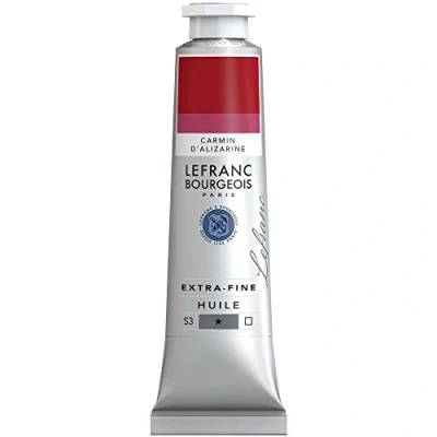 Obrázek Lefranc Bourgeois 405066 extra jemná olejová barva v umělecké kvalitě z vysoce kvalitních pigmentů, živé barvy, vysoká světlostálost, 40ml tuba Alizarin Karmin