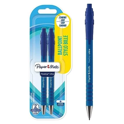 Obrázek Paper Mate Flexgrip Ultra kuličkové pero střední hrot (1,0 mm) modré balení po 2 kusech