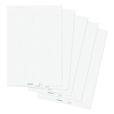Obrázek FRANKEN Papír Flipchart, bílý, bělený bez chlóru, 80 g/m2, kostkovaný, 100 listů, F2130