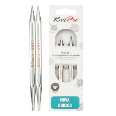 Obrázek KnitPro Nova Cubics: Knitting Pins: Circular: Interchangeable: Special: 8. 00 mm, Silver, 8 mm
