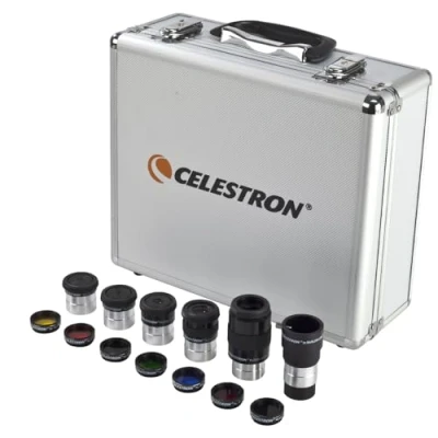 Obrázek Celestron 94303 1,25 Zoll Okular und Filterset 14 teiliges Set in Metalletui mit Schaumstoffeinsatz, Silber