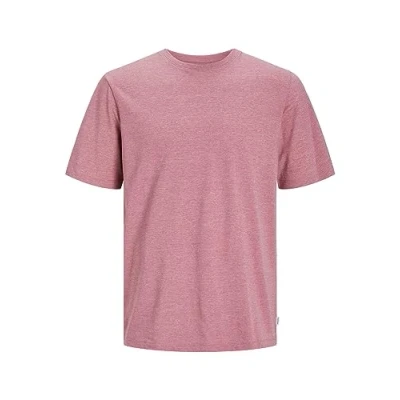 Obrázek JACK &amp; JONES Pánské tričko jednobarevné s kulatým výstřihem, Mesa Rose/Detail: melange