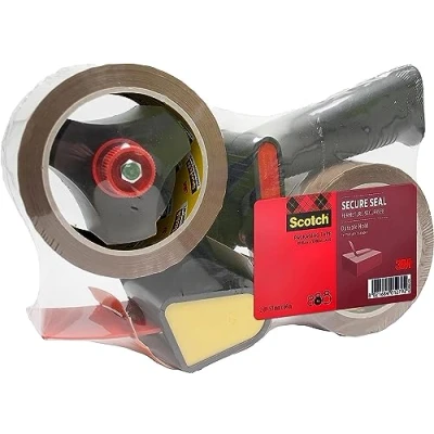 Obrázek Abroller mit Pistolengriff + Scotch Verpackungsklebeband für einen sicheren Verschluss, Braun, 50 mm x 66 m, 1 Dispenser 2 Rollen/Packung