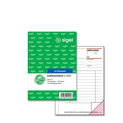 Obrázek SIGEL LI625 dodávací lístky s příjmem, A6, 2 x 50 listů, 1 kus