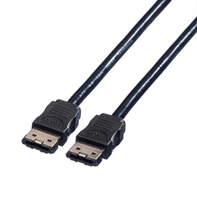 Obrázek ROLINE Externí pevný diskový kabel, eSATA 6,0 Gbit/s, 0,5 m černý