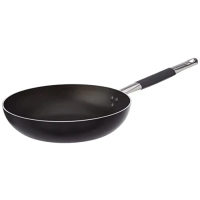 Obrázek Pentole Agnelli Pánev Alblack vysoká, hliník, 3 mm silná, indukční dno 8 silné, s kulatou rukojetí z ušlechtilé oceli, cool, černá, 32 cm, černá