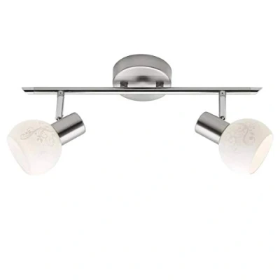 Obrázek BRILLIANT Lampa Bona bodová trubka 2 flg železná/bílá x D45, E14, 40 W, vhodné pro kapkové lampy (nejsou součástí dodávky) Otočné hlavy