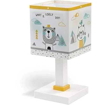 Obrázek Dalber Kinder Tischlampe Nachttischlampe Hello Little Tiere Bären, Kunststoff, 14 x 29 cm