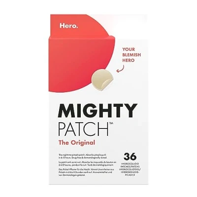 Obrázek Originální záplaty Mighty Patch od Hero Cosmetics, neviditelné hydrokoloidní náplasti pro ošetření akné, 36 kusů