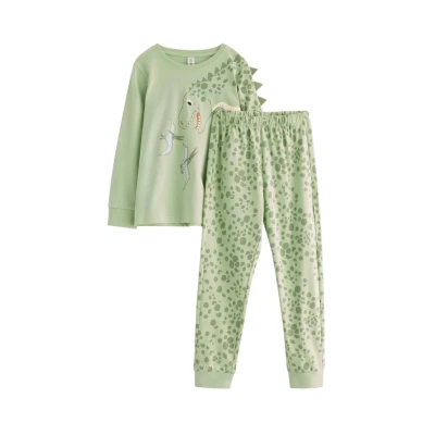 Obrázek Lindex 3D DINO SET Pyžamo pro děti, Velikost: 98/104, Light dusty green