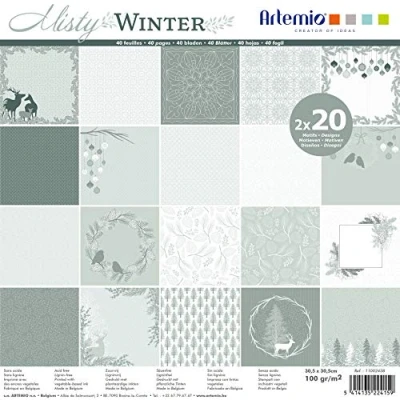 Obrázek Artemio Set 40 Seiten Misty Winter, Papier, 30 x cm