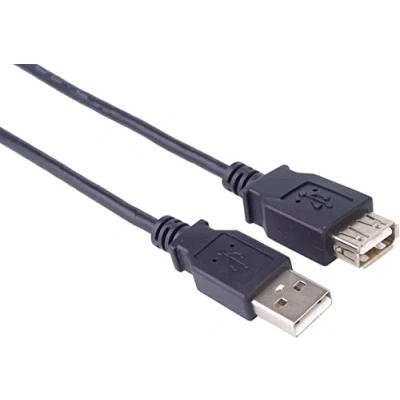 Obrázek PremiumCord USB 2. 0 prodlužovací kabel 20 cm, datový HighSpeed až 480 Mbit/s, nabíjecí kabel, zdířka typu A na zástrčku, 2x stíněný, barva černá, délka cm