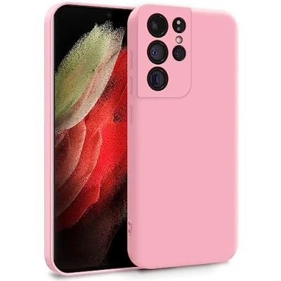Obrázek MyGadget pouzdro pro Samsung Galaxy S21 Ultra dvouvrstvé na mobil s ochranou fotoaparátu kryt vnitřní podšívkou a silikonem venku růžové