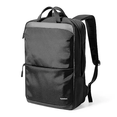 Obrázek tomtoc batoh na Business Laptop 24l pro 15,616palcový počítač, každodenní nošení, profesionální batoh, batohy s kabelem, taška průchozí kabely, kancelář, práci, všední den, černý