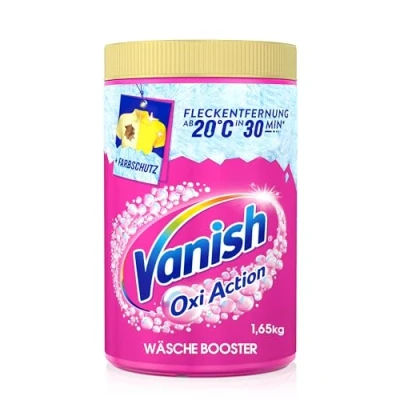 Obrázek Vanish Oxi Action prášek růžový 1 x 1,65 kg odstraňovač skvrn a na posilování prádla bez chlóru pro barevné prádlo
