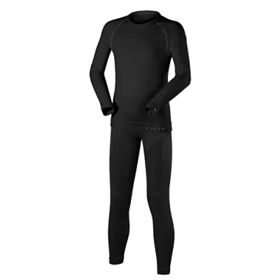 Obrázek FALKE Unisex dětská maximální teplá K UW funkční příze rychleschnoucí 1 kus sada základových vrstev, černá (Black 3000), 110 116