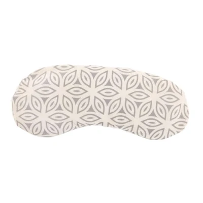Obrázek Bodhi Měkký polštářek na oči z bavlny výplň bio lněných semínek a levandule veganská oční maska jógu, uvolnění meditaci Lotus Petals, přírodní šedá