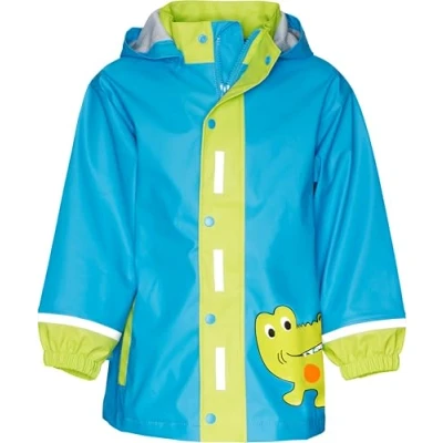 Obrázek Playshoes Bunda do deště Unisex dětská větruvzdorná a nepromokavá pláštěnka oděv deště, krokodýl, 128, krokodýl