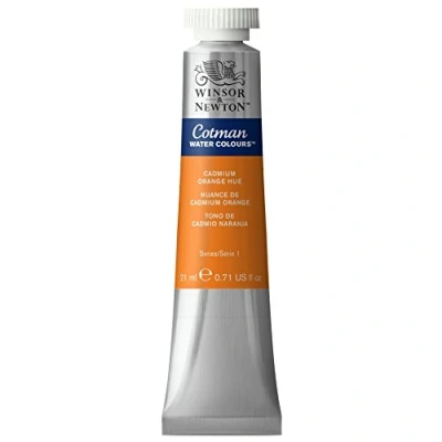 Obrázek Winsor &amp; Newton 0308090 Cotman akvarelová barva s vynikající průhledností, barevnou silou a zpracovatelskými vlastnostmi, vodní 21 ml tuba kadmiové oranžové barvy
