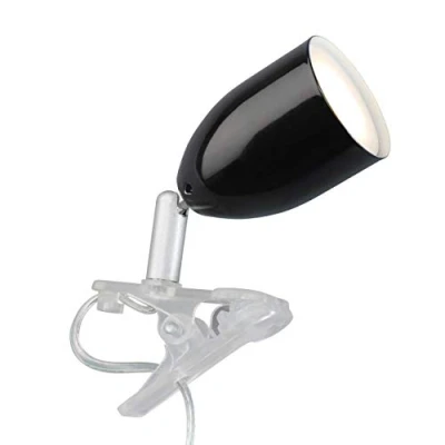 Obrázek BRILLIANT lampa Leo LED se svorkou černá 1x PAR51, GU10, 3W včetně reflektorové žárovky, (240 lm, 2700 K) s mezišňůrovým spínačem