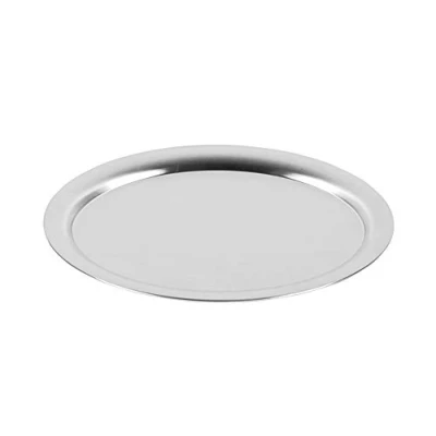 Obrázek APS 30112 servírovací podnos &quot;Kavárna&quot;, klasický vídeňský tác do kavárny, z ušlechtilé oceli, matně leštěný, oválný, srolovaný okraj, 26,5 x 19 cm, výška 1 cm