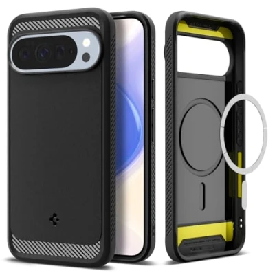 Obrázek Spigen Rugged Armor MagFit pouzdro pro Google Pixel 10 a Pro, kompatibilní s Pixelsnap MagSafe [nová funkce 2025] černé