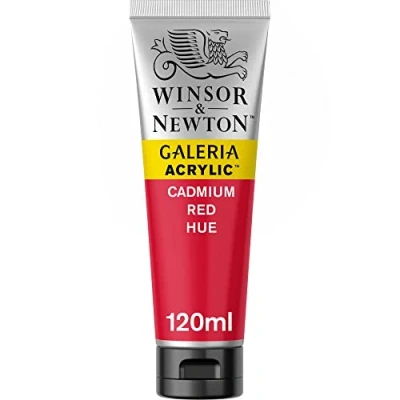 Obrázek Winsor &amp; Newton Akrylová barva Galeria 2131095, vysoká pigmentace, stálá na světle, konzistence s máslovou konzistencí, 120 ml, kadmiová červená