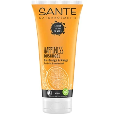 Obrázek SANTE Naturkosmetik Happiness sprchový gel, tropická vůně, intenzivní vlhkost, 200 ml