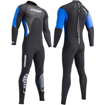 Obrázek Cressi Morea pánský neoprenový oblek 3 mm pro všechny druhy vodních sportů, černá/modrá/stříbrná, XL/5