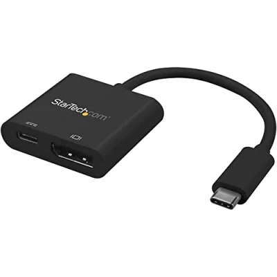 Obrázek StarTech.com adaptér USB C na DisplayPort s Power Delivery 4K 60Hz HBR2 DP 1.2 starý režim video 60W PD Pass Through nabíjení kompatibilní Thunderbolt 3 (CDP2DPUCP)