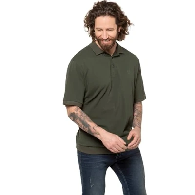 Obrázek JP 1880 Pánské velké velikosti Menswear L 8XL polotričko, Basic, břišní střih, poloviční rukáv, Piqué, XXL až 10XL 712617, Tmavá olivová.
