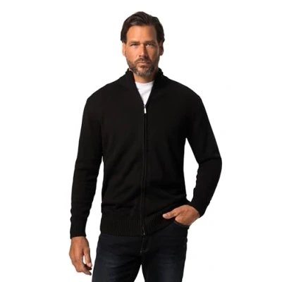 Obrázek JP 1880 Pánské velké velikosti Menswear L 8XL pletený kabátek, stojací límec, žebrované manžety 717032, černá