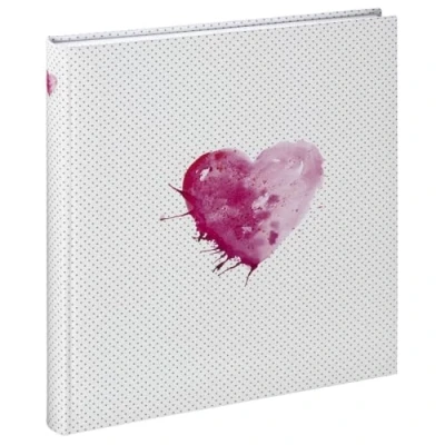 Obrázek Hama Fotoalbum motiv srdce 29 x 32 cm (svatební album s 50 bílými stranami fotokniha pro 250 fotografií ve formátu 10 15, k nalepení a vlastnímu vytvoření) bílá/růžová