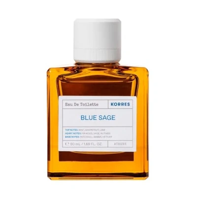 Obrázek KORRES BLUE SAGE Eau de Toilette pro muže, svěží vůně s ovocnými citrusovými tóny, dermatologicky testována, veganská, 50 ml