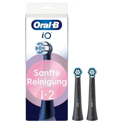 Obrázek Oral B iO jemné čištění, originální nasazovací kartáčky, vhodné pro citlivé dásně, černé, 2 kusy