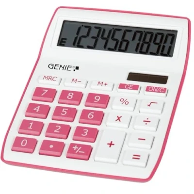 Obrázek 10místná stolní kalkulačka Genie 840 B (dvojí napájení (solární a na baterie), kompaktní design)