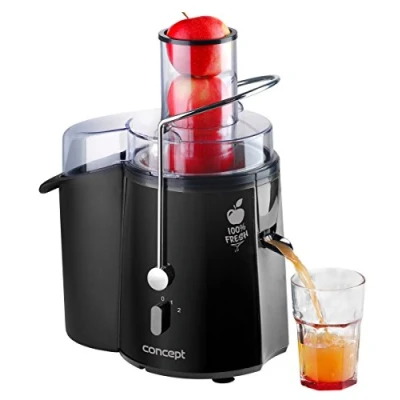 Obrázek Concept Domácí přístroje LO7026 Odšťavovač Fresh s XXL Einfuelloeffnung, 7,2 cm a dvě Schaltstufen, 16 800 otáček Za minutu, 1,8 l, 1000 W, černá