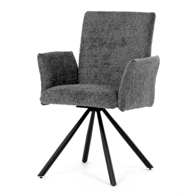 Obrázek Židle jídelní, šedá látka, černý kov, otočný mechanismus 90/90 (L/P) funkce reset DCH W1117 GREY2