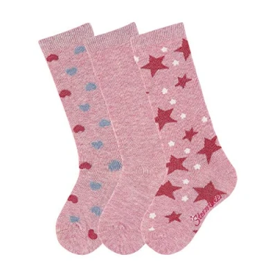 Obrázek Sterntaler Dívčí podkolenky balení 3 ks srdíček ponožky (balení ks), Rosa Mel.