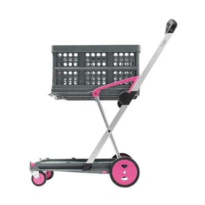 Obrázek CLAX® Ruční vozík přepravní plošinový Trolley včetně skládacího boxu růžový
