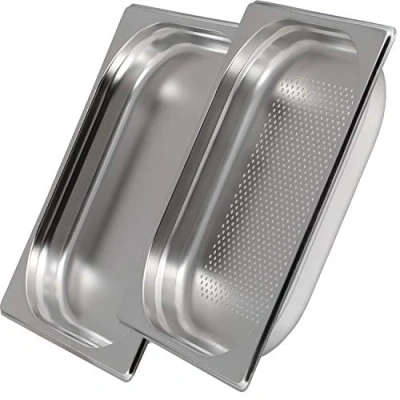 Obrázek jokobela Sada nádob GN : 1/2 40 mm, 1x děrovaná, neděrovaná :: vhodné pro Gaggenau/Miele/Siemens/AEG/Elektrolux parní hrnec (odolnost vůči teplotám, ušlechtilá ocel, do myčky)