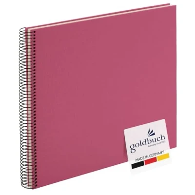 Obrázek goldbuch 25608 spirálové album Bella Vista, fotoalbum 35 x 30 cm, se 40 bílými stránkami, vzpomínkové ze lnu, fotokniha pro obrázky a fotografie k nalepení, fuchsie