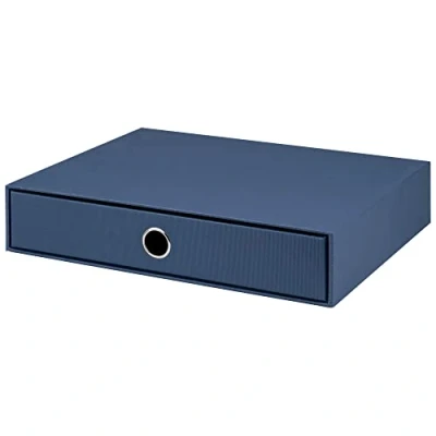 Obrázek Rössler Papier 1524452900 S.O.H. O. Zásuvkový box pro DIN A4, s otvorem držadlo, navy, 343 x 250 65 mm, 1 kus